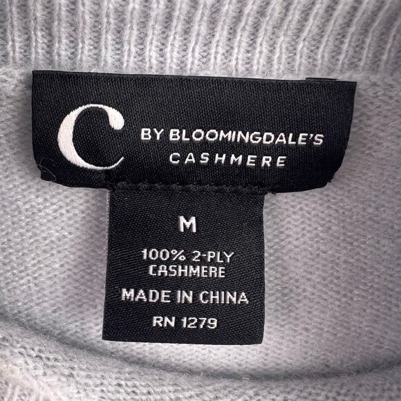 C by Bloomingdale’s Sweater, Glacier Blue, 100% Cashmere, Turtleneck, Soft Knit - Picture 3 of 14